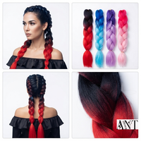 Extensions de cheveux synthétiques tressés Jumbo Ombré Vibrant de 24 pouces en fibre haute température pour tresses en boîte – Vente en gros