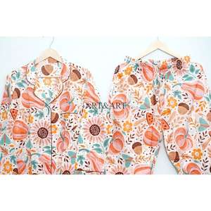 ชุดนอนผ้าฝ้ายแท้ 100% ขายดีที่สุด แขนยาว สวมใส่สบาย ชุดนอนแสนอบอุ่นสำหรับผู้หญิง ชุดลำลองติดกระดุมแบบคลาสสิก - Product Image 6