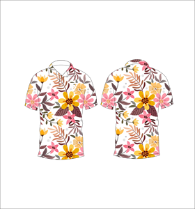 Custom <b>White</b> Floral Print <b>Polo</b> Shirt Short Sleeve Breathable Casual Golf Uniform T Shirt for Men Women - Product Image 3