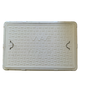 Premium FRP Rectangular Manhole Cover 600x900 mm Full Floor Shape <b>5</b> Ton Load Capacity Ivory Construction Use Heavy Anti-theft - Product Image 1