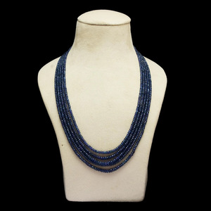 Cuentas facetadas de zafiro AAA+ de 2.5mm-5mm, cuentas de zafiro azul birmano natural, piedras preciosas para la elaboración de collares en capas. - Product Image 1