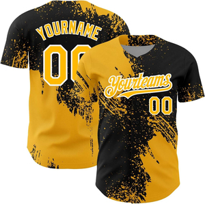 เสื้อเบสบอลสกรีนโลโก้ตามสั่ง ผ้าโพลีเอสเตอร์ 100% ระบายอากาศ ป้องกันรังสียูวี ซับเหงื่อ แห้งเร็ว คอวี สำหรับทีม - Product Image 6