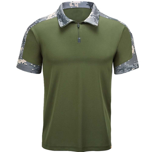 เสื้อโปโลแขนสั้นผู้ชาย ผ้าถัก ลายพราง แห้งเร็ว สีเขียว ลำลอง ติดกระดุม - Product Image 4