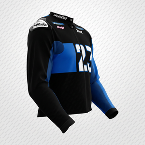 Black/Blue Enea Bastianini Motorbike Cowhide/Kangaroo Leather Track Riding/Racing Made To Measure Hump <b>Biker</b> <b>Jacket</b> CE Armors - Product Image 3