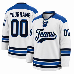 Maillot de hockey sur glace personnalisé, pull de hockey d'équipe personnalisé, uniforme de sport à manches longues, pull rayé avec nom et numéro personnalisés - Product Image 3