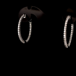 Boucles d'oreilles en or 14 carats plaqué platine et rhodium, diamants blancs de laboratoire taille brillant, couleur E, style tendance, pour femme, usage quotidien, 4 grammes - Product Image 2