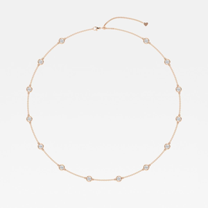 Collar con 3 Diamantes Redondos Cultivados en Laboratorio, Joyería de Moda para Mujer, Cadena Elegante y Brillante para Uso Diario - Product Image 1