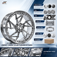 Jantes forgées à rayons croisés angulaires 18-22 pouces, finition chrome poli, 5x112 5x114.3 VIW-204 pour BMW Audi Mercedes-Benz