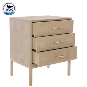 Table de chevet multifonctionnelle de style moderne de luxe, en bois massif, avec revêtement en faux shagreen de haute qualité, pour la chambre à coucher, meubles de maison - Product Image 1