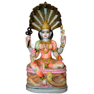 Estatua de la Diosa Padmavati en Mármol |   Murti de Mármol Padmavati Hecho a Mano para el Hogar y Templos Jain - Product Image 1
