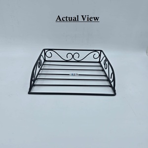 Premium <b>Black</b> Metal <b>Napkin</b> Holder with Wooden Base Tabletop Tissue Organizer Stand for Home Kitchen Restaurant Dining Decor - Product Image 1