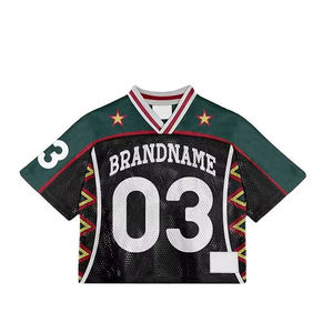 Camisetas Unisex Personalizadas de Corte Cuadrado con Estampado Frontal de Secado Rápido, Jersey de Malla Oversize con Cuello en V, Estilo Retro de Fútbol Americano y Fútbol Soccer - Product Image 4