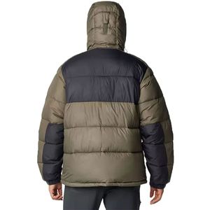 Men's Hooded Puffer Jacket Color Blocking Down Filled Windproof Casual Winter <b>Coat</b> Regular Fit <b>Zipper</b> Closure - Product Image 2
