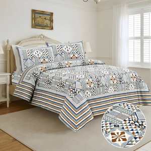 NAKSHATRA 108x108 Inch 120TC King <b>Bed</b> Sheet with 2 Pillow <b>Covers</b> NAKSHATRA Home Hotel Fitted & Flat <b>Bed</b> Linens Twin Size - Product Image 1