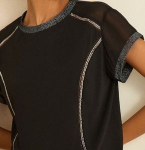 Camiseta de Mujer con Pedrería, Corte Ajustado, Sexy, Cuello en V, Manga Corta, Moda Veraniega, Estilo Urbano - Product Image 5