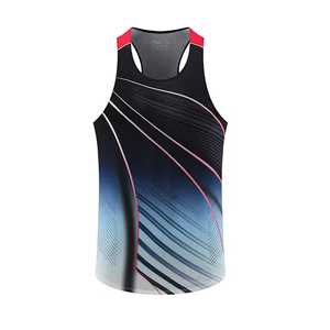 Men's Geometric Print Tank <b>Top</b> Sublimation Quick Dry Knitted Sporty O-Neck Sleeveless <b>Vest</b> Blue <b>Green</b> Pattern - Product Image 5