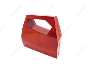 Handcrafted Angular Cutout Wooden Clutch <b>Bag</b> for <b>Women</b> Designer Evening Party Wedding Statement Hard Case Wooden Purse - Product Image 3