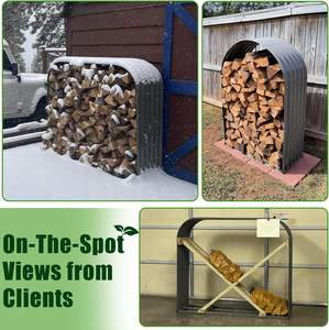 Feu de camp ODM ondulé en acier galvanisé robuste intérieur/extérieur porte-bûches de stockage de bois de chauffage en acier porte-bûches jardinière - Product Image 6