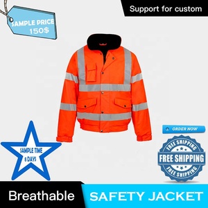 Veste de sécurité haute visibilité, vêtements de travail réfléchissants, orange fluorescent, veste haute visibilité pour la construction et les travaux routiers - Product Image 4