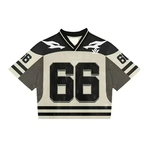 Pink <b>Mesh</b> American Football Jersey Number 22 V-Neck <b>Short</b> Sleeve Sublimated Breathable Polyester Unisex Adult Team Uniform - Product Image 2