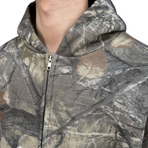 Sweat-shirt personnalisé unisexe surdimensionné en coton French Terry 100% avec imprimé camouflage Real Tree DTG sur toute la surface, fermeture éclair, pour homme - Product Image 5