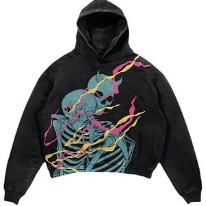 Sudadera con Capucha Personalizada con Estampado de Calavera Gótica, Estilo Grunge, Oversize, Harajuku, Streetwear para Hombre y Mujer, Sudadera con Capucha para Invierno y Halloween - Product Image 2