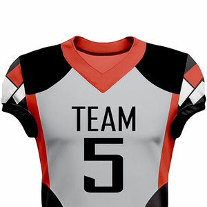 Maillots de football américain personnalisés en gros, maillots de football à manches courtes, haute qualité, 100% polyester, respirant - Product Image 4