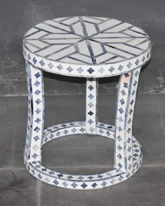 ILAHI's Bone Inlay <b>Table</b> Modern Design Agate Detailing <b>Storage</b> Portable Home Furniture - Product Image 3