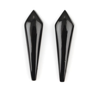 Cabujón de Ónix Negro Natural de Excelente Calidad, 10x30mm, Forma de Cometa Larga, Base Plana, Calibrado, Gema Suelta para Joyería - Product Image 1