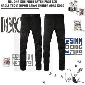 Ami - Pantalones vaqueros casuales de estilo americano para hombre, elásticos, transpirables, cortavientos, de color negro, estilo Xintang, de punto, lavados, para verano - Product Image 5