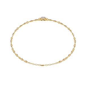Lab Grown Round Cut Bezel <b>Set</b> Diamond Station Bracelet in <b>Gold</b> | Minimalist Elegant Chain Type Diamond Jewellery for Women - Product Image 4