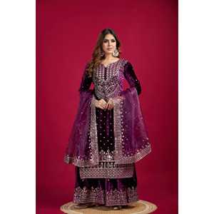 Mono de fiesta de diseñador con parte superior-Dupatta y parte inferior Ropa elegante y elegante para ocasiones especiales - Product Image 4