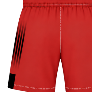 Bright Red <b>Black</b> <b>Rugby</b> <b>Shorts</b> Elastic Waist Breathable Lightweight Team Training Performance Athletic Sports Uniform Bottoms - Product Image 3