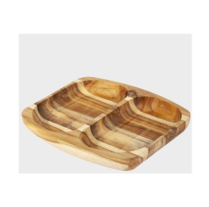 Plato de Madera Decorativo para Presentación de Alimentos, Diseñado para Servir con Estilo y Arreglos Elegantes en la Mesa - Product Image 1