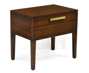 Table de chevet moderne en bois massif avec 2 tiroirs marron pour chambre à coucher, hôtel, appartement - Product Image 1