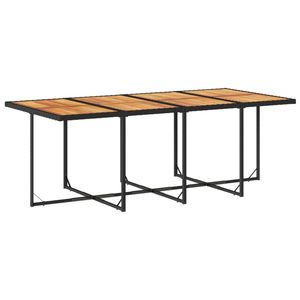 Juego de 12 Sillas y Mesa de Comedor de Ratán Sintético Negro y Blanco Crema para Patio, Juego de Jardín Grande - Product Image 4