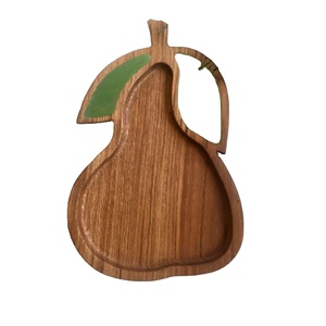 Bol de luxe en bois naturel en forme de poire pour cuisine et table à manger bol de service de fruits secs à faible coût - Product Image 1