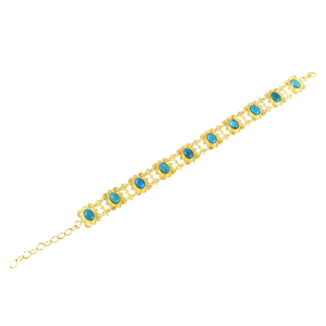 High Quality <b>Gold</b> Plated Turquoise <b>Bracelet</b> for Women Engagement Wedding Party - Product Image 1
