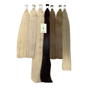 Premium Venta caliente Remy Virgin Hair Straight Blonde Black Double Drawn Russian Human Bulk Hair - Product Image 1