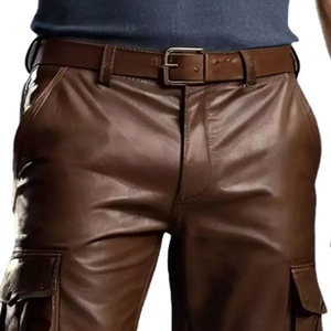 <b>Men</b> Brown Polyester/Spandex Sports Cargo <b>Shorts</b> Knee Length Solid Water Resistant Mid Waist <b>Zipper</b> Fly <b>Pockets</b> Comfortable High - Product Image 3