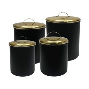 Vintage Industrial Galvanized Iron <b>Storage</b> Canister Corrugated Metal <b>Kitchen</b> Jar Set Airtight Tea Coffee Sugar Flour <b>Container</b> - Product Image 3