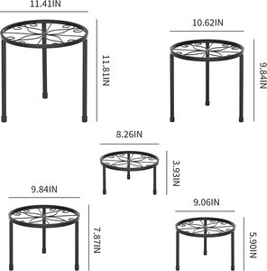 Soporte de Metal Negro para Plantas, Soporte Redondo Decorativo para Macetas, Estante Elevado de 3 Patas para Macetas, para Jardín Interior y Exterior - Product Image 5