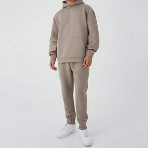 ชุดวอร์มผ้าฝ้ายฟลีซสำหรับผู้ชาย เสื้อฮู้ดดี้และกางเกงจ็อกเกอร์ สไตล์สตรีทแวร์ คุณภาพสูง ชุดสเวตสูทหนานุ่ม รับผลิตแบบ OEM ODM จากผู้ผลิตที่ดีที่สุด - Product Image 4