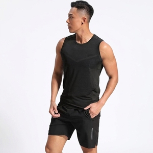 Wholesale Breathable Knitted Sporty Bodybuilding Muscle Workout Fitness Gym Tank Top Sublimation O-Neck 100% Polyester Men - Product Image 1