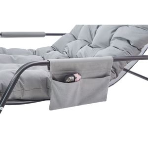 Poltrona Moderna da Soggiorno Extra Larga in Pelle Tecnica, Poltrona Reclinabile a Dondolo in Bouclé - Product Image 6