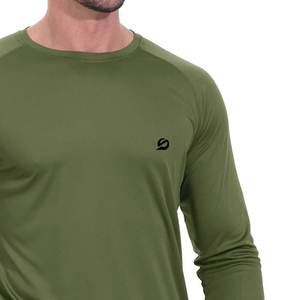 Camiseta de Manga Larga Lisa de Alta Calidad para Hombre, Poliéster/Algodón, Antiarrugas, Secado Rápido, Transpirable - Product Image 5
