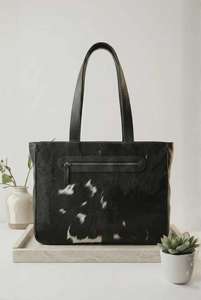 Bolso Tote de Cuero Genuino de Alta Calidad con Pelo, Bolso de Hombro para Mujer con Cierre de Cremallera y Bordado, Verano Otoño LHTB-0011 - Product Image 2