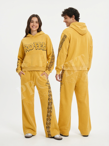 Ensemble 2 pièces tendance en feutre Pro : sweat à capuche et pantalon de survêtement en coton et polyester brodé, streetwear décontracté, ensembles en coton doux - Product Image 6