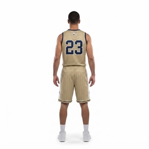 Conjunto de Uniforme de Baloncesto Reversible con Rayas para Hombre, Jersey y Pantalones Cortos Sublimados Personalizados, Secado Rápido, 100% Poliéster Transpirable - Product Image 2