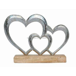 Cuivre Plaqué Coeurs Accent Table Showpiece Coeur Sculpture Fourniture Décorative En Aluminium Moulé Coeur Objet pour Vitrine - Product Image 4